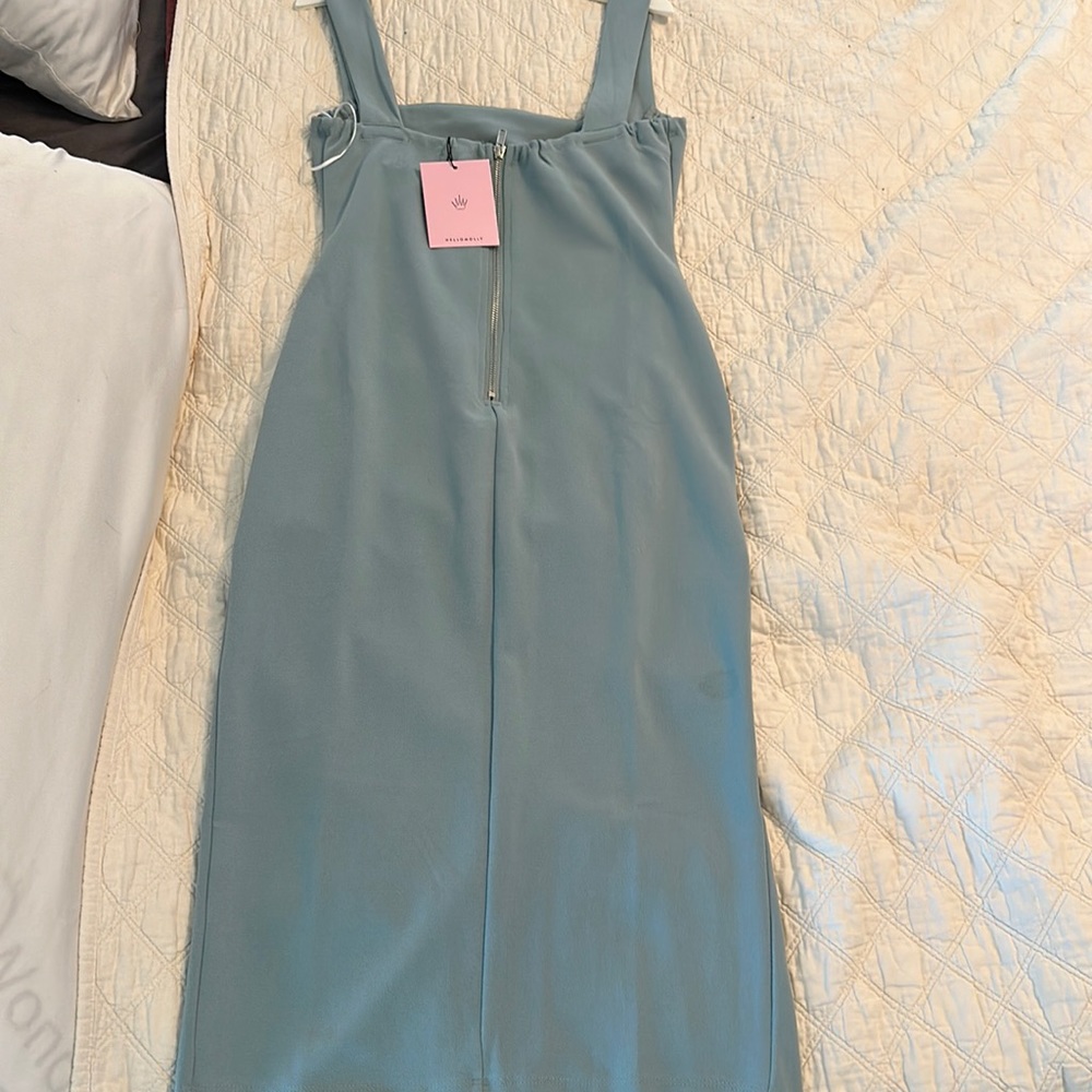 Sage green Hello Molly midi dress with slit never worn - Picture 1 of 3